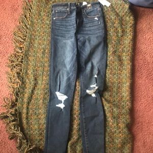 Dark Blue, Destroyed, Abercrombie &Fitch jeans.